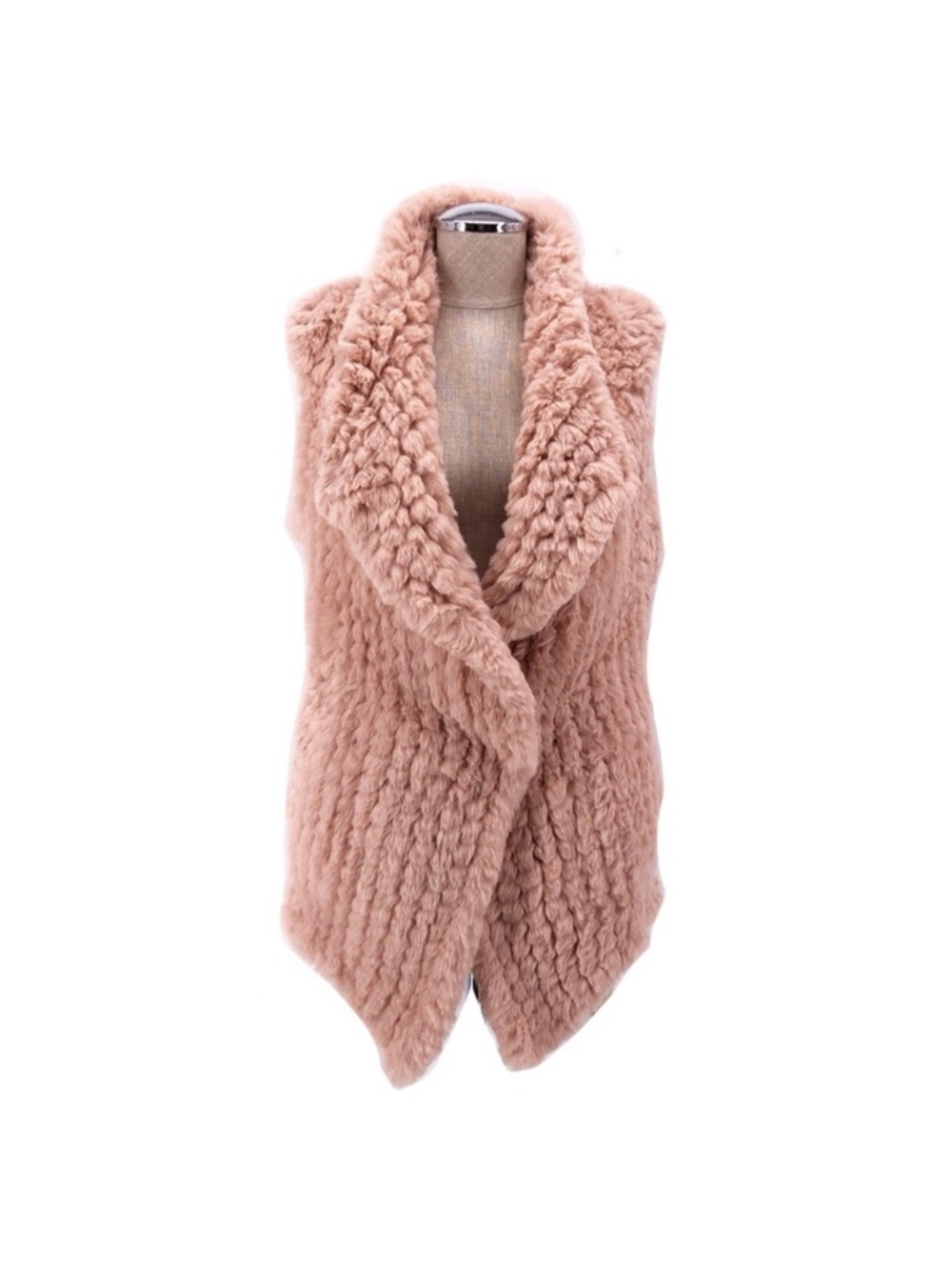 Love Token Pale Pink Faux Fur Vest M/L